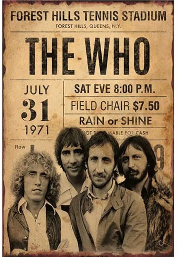 

The Who Band жестяная винтажная железная фотография Модный популярный постер ручная работа для бара кафе магазина винтажные знаки