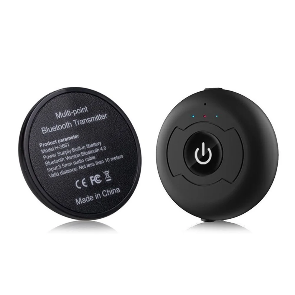Фото (A26M) Многоточечный Bluetooth 5.0 аудиопередатчик для ТВ и ПК, подключение 2 наушников, 3,5 мм AUX, стереоадаптер с низкой задержкой, беспроводной. №1