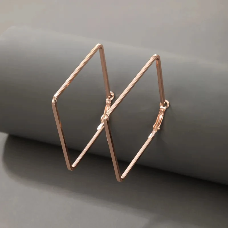 Большие квадратные висячие серьги Tocona в стиле панк для женщин полые