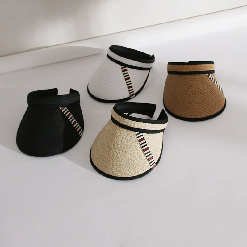 

Hat Women In 2022, The New Fashion Stripe Empty Hat Summer Outdoor Leisure Beach Sun Sun Hat Fashion Elegant Art Wind Caps
