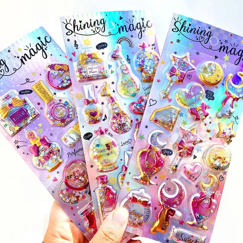 Детские Мультяшные наклейки стикер с драгоценными камнями и кристаллами