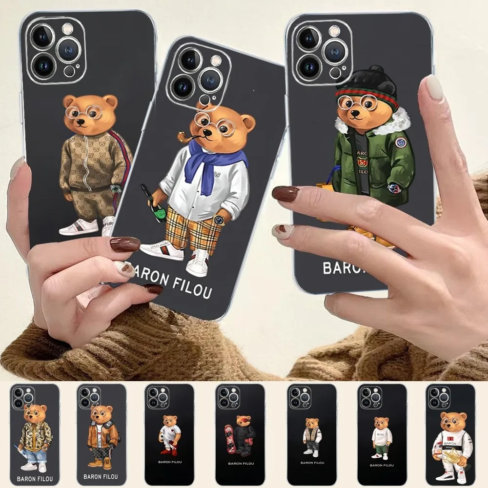 Fashion B-Baron F-Filou Bear Phone Case Silicone Soft for iphone 16 15 14 13 12 11 Pro Mini XS MAX Plus X Cover