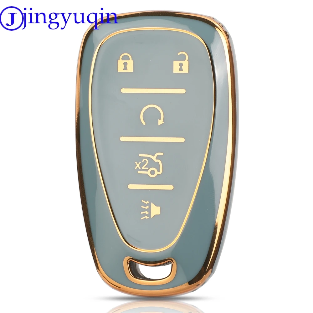 

Jingyuqin 5 кнопок ТПУ чехол для автомобильного ключа брелок для Chevrolet Camaro Equinox Cruze Malibu Spark Smart Key