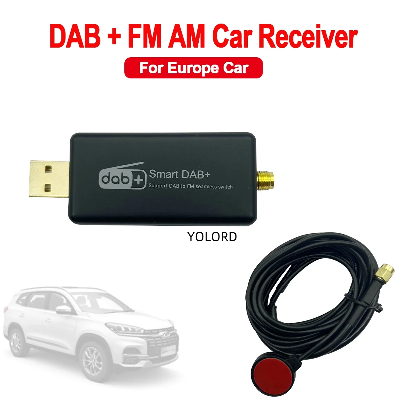 

DAB/DAB + FM AM Антенна USB-адаптер для Европы/Ав Австралии Android Автомобильный радиоприемник Цифровая трансляция Радио Стереоприемник