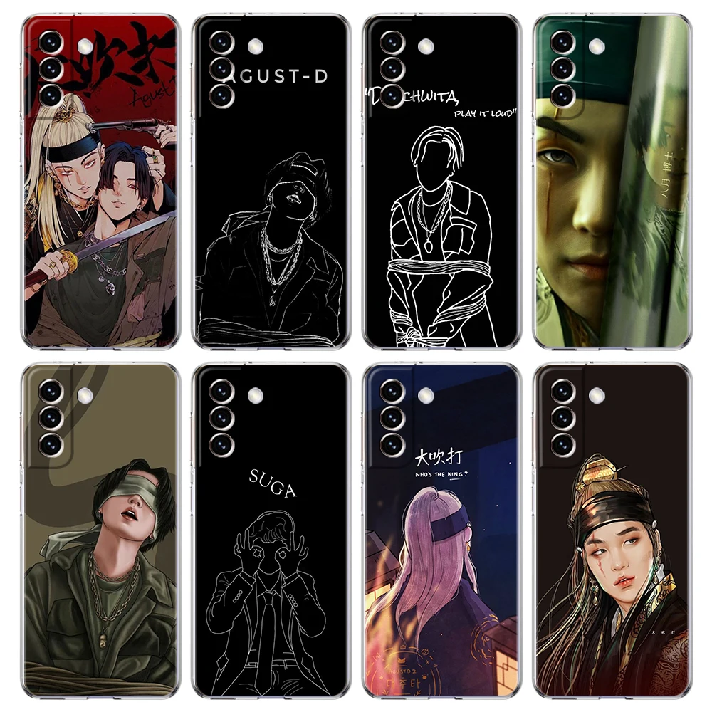 

Прозрачный чехол Agust D Suga Kpop из ТПУ для Samsung Galaxy S22 S20 FE Note 20 10 S21 Ultra S10 S10E M21 M31 M32 Lite Plus