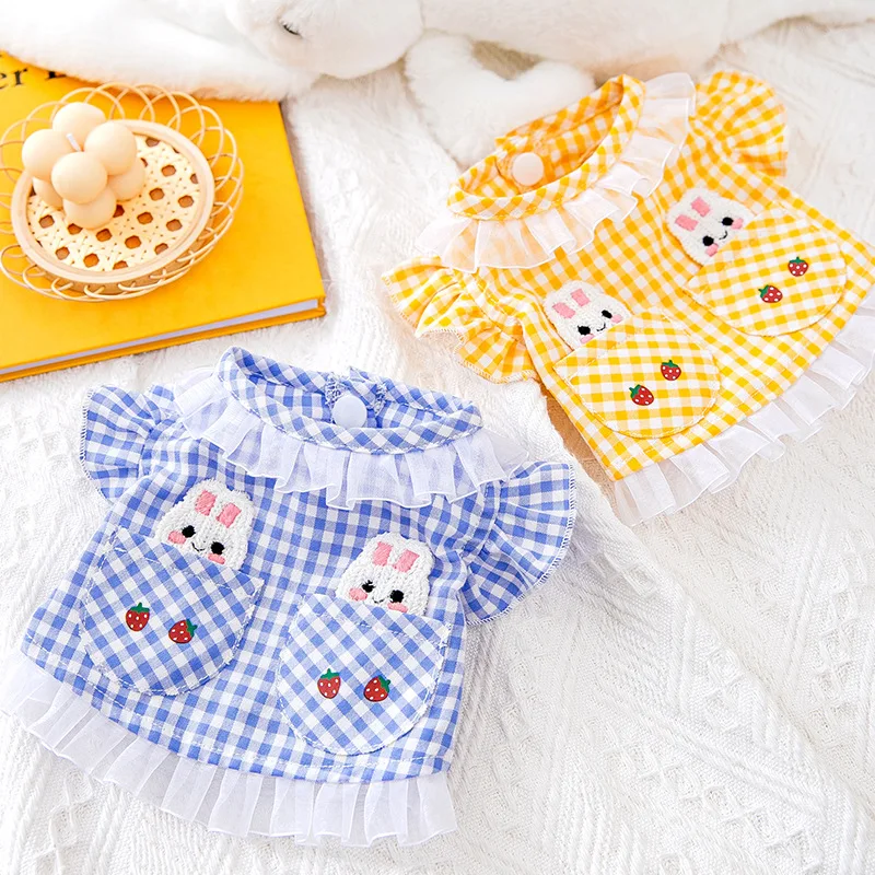 

Rabbit Dog Clothes Vest Kawaii Pet Clothing Small Dogs Cartoon Suspenders Spring Summer Fashion Chihuahua Yellow Ropa Para Perro