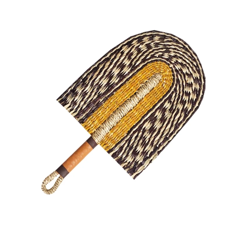 Богемный красочный ручной веер тканый из морской травы настенное украшение