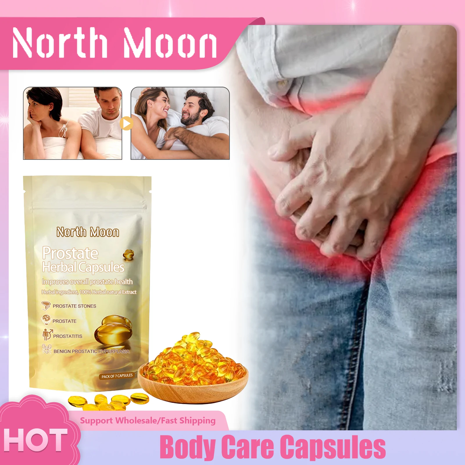 

7 шт., травяные капсулы для снятия боли в простате