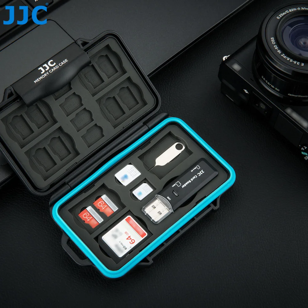 Jjc Cartão de Memória Case Titular Caixa de Armazenamento para sd Sdhc Sdxc Micro sd Microsd tf Micro Sim Nano Cartão Sim Keeper Carteira Organizador