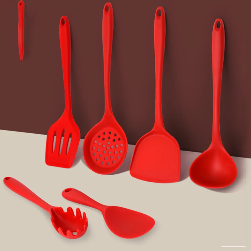 

Silicone Kitchenware Cooking Utensils Set Non-stick Cookware Spatula Beaters Handle Kitchen Cooking Tool Set