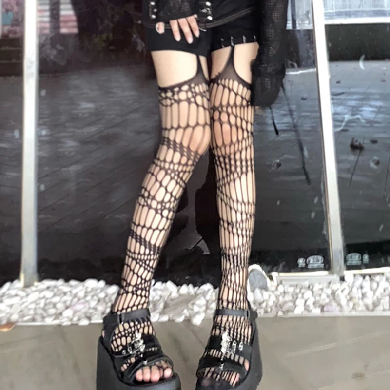 Japanse Harajuku ажурные трусики Netkousen Модные черные готические полноразмерные