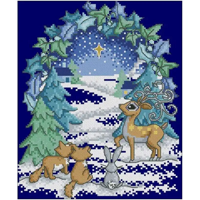 

Snowy night party patterns Counted Cross Stitch 14CT 16CT 25CT Chinese Cross Stitch Kits Embroidery Needlework Sets