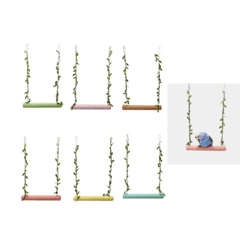 

Wood Climbing Branch for Parrots Swing Hanging Toy for Parakeets Cockatiel