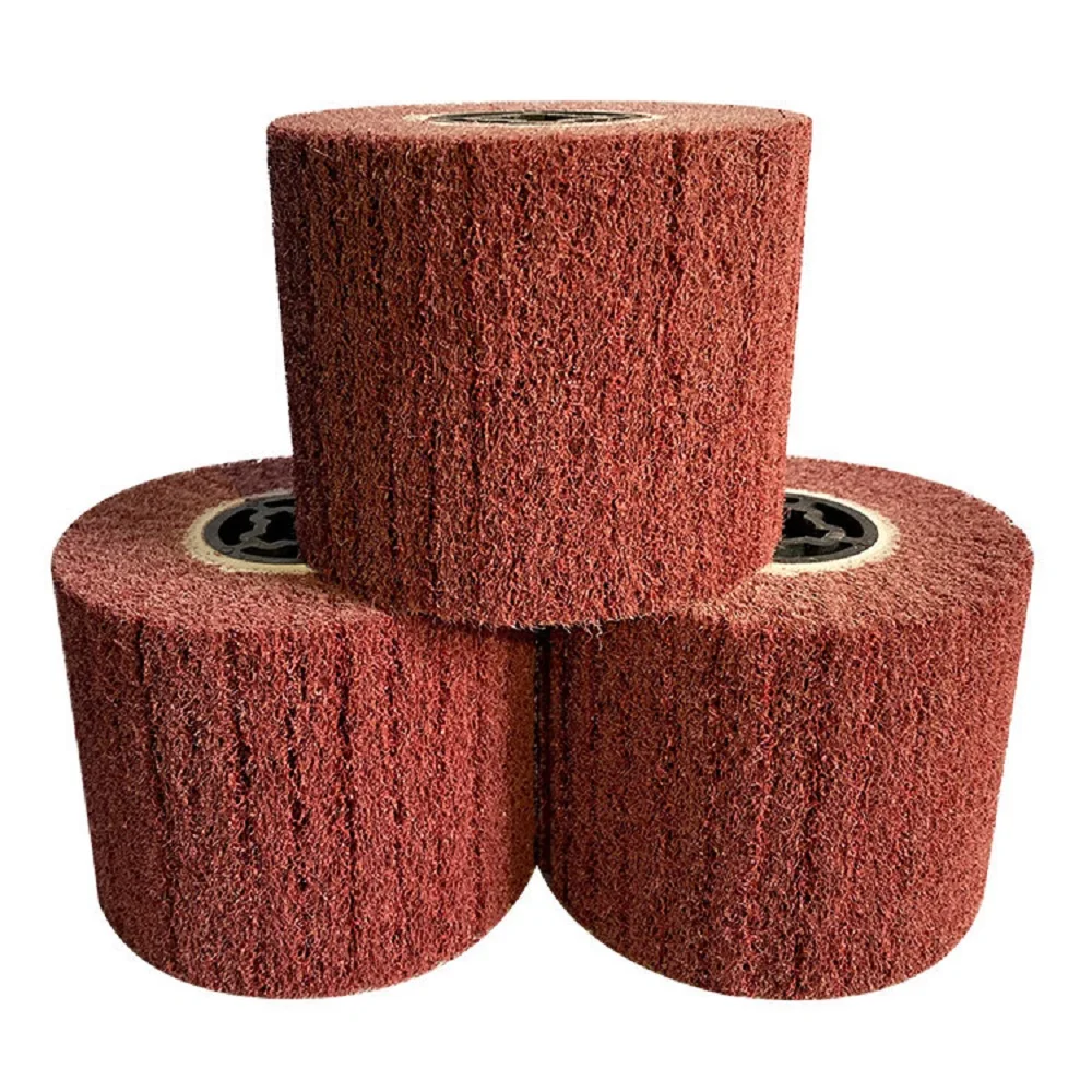 

4.7" Stainless Steel Wire Drawing Wheel Clip Cross Hole Abrasive Cloth Non-Woven Fiber 60~320Grit 120*100*19mm Abrasive Wheels