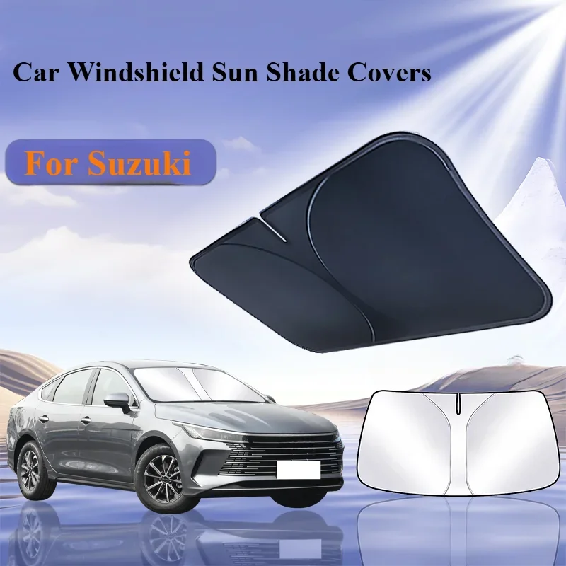 Фото For Suzuki Ertiga Swift Wagon R Car Windshield Sunshade Cover Folding Car Summer Sun Anti UV Protection Front Window Sun Shade №1