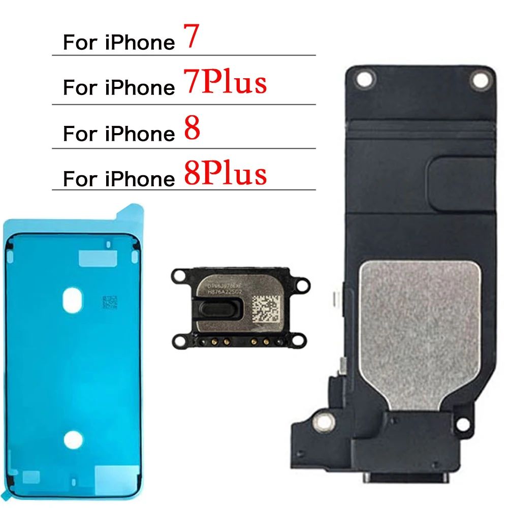 Bottom Loud Speaker And Top Ear Speaker For iPhone 7 7P 8 Plus With LCD Waterproof Glue Replacement
