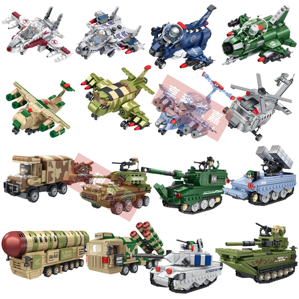 

Military Figures Warplane Vehicles Tank SWAT Army City Police Model Building Blocks DIY Brick Kids Toys Classic World War II WW2