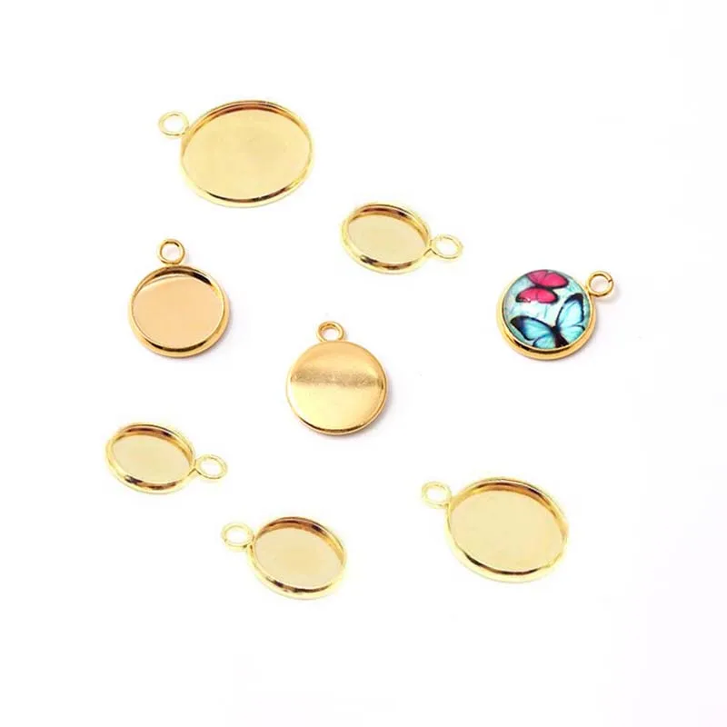 20 шт. 6-20 мм золотого цвета с одной петлей круглый кабошон подставка для подставки