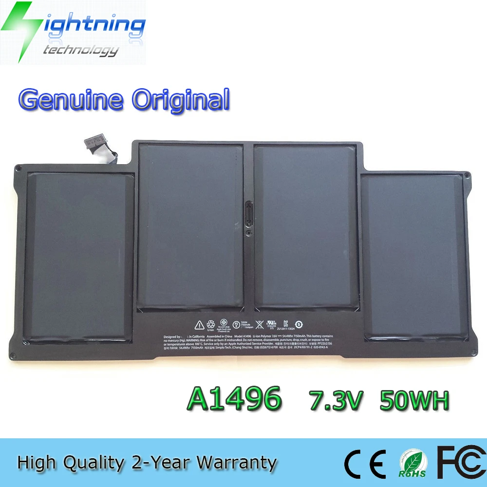 Новый оригинальный A1496 7 3 в 50 Втч Аккумулятор для ноутбука Apple MacBook Air 13 дюймов A1466 Mid