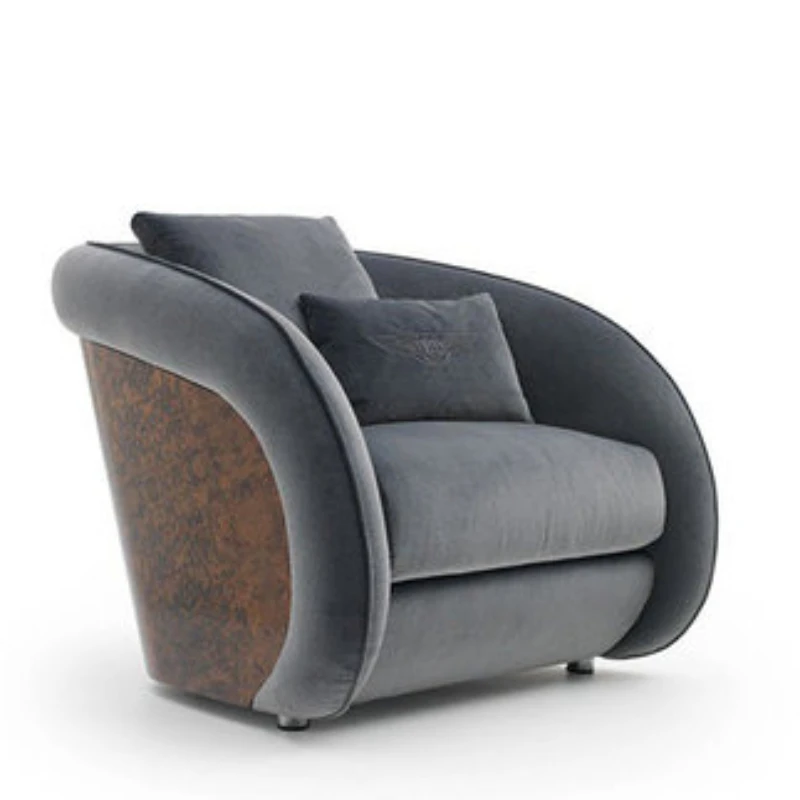 

High qualitySimple fashion new combination sofa wood leather short arc back reception room cloth sofa custom furniture futon