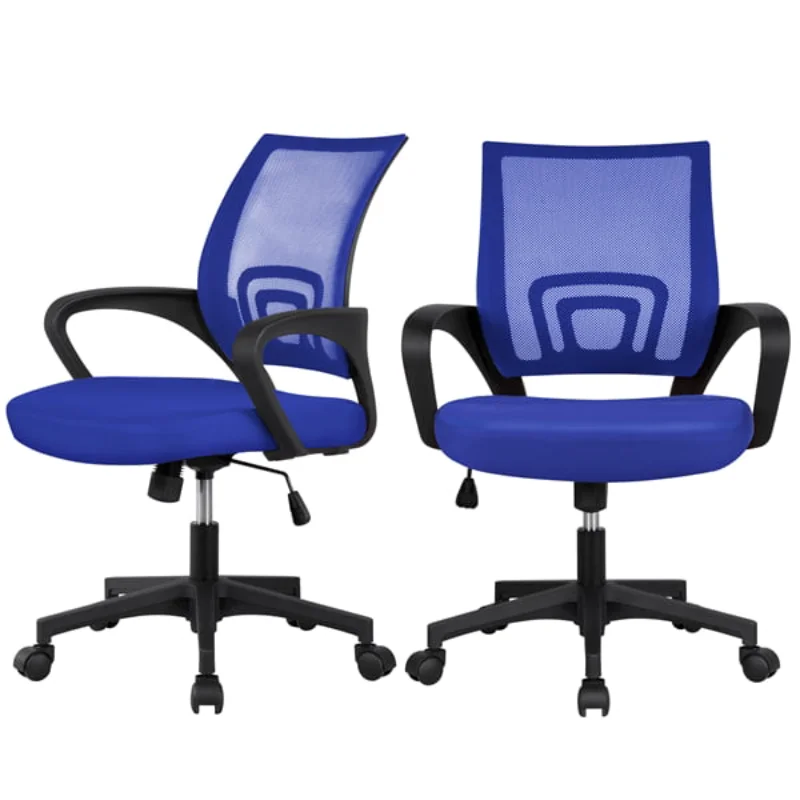 With Armrest, Set Of 2, Blue Office Chair  Computer Chair  Office Furniture
