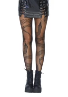 black fashion snake design womens fishnet stockings sexy mesh lolita hottie street style hollow out punk rock cool nylon tights
