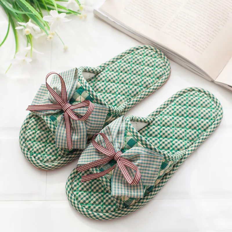 

2023 весенние европейские и американские женские домашние Нескользящие тапочки из хлопка с мягкой подошвой 3780