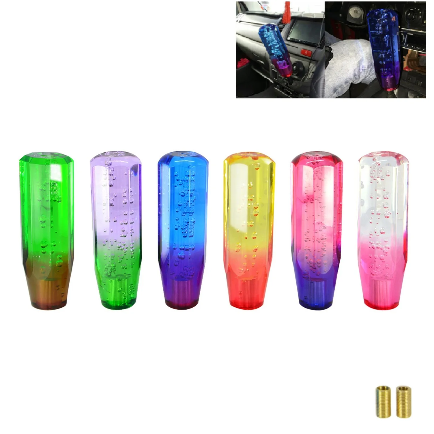 

Автомобильная цветная ручка переключения передач из кристаллической смолы, 15 см, ручная автомобильная ручка переключения передач, ручка пе...