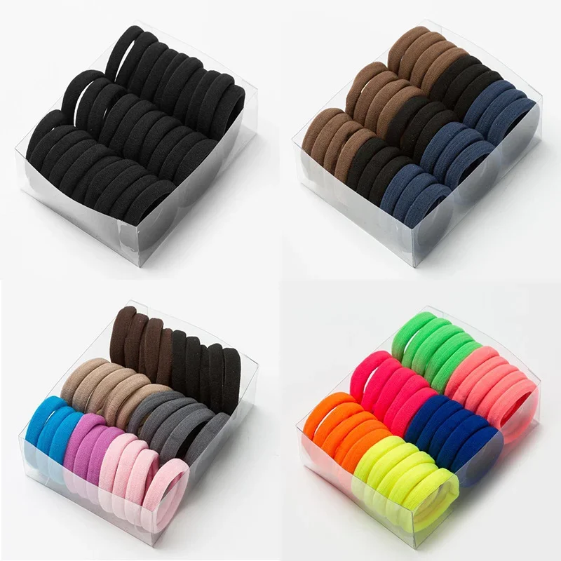 

Резинки для волос Эластичные разноцветные из полиэстера, 4 см, 30 шт.
