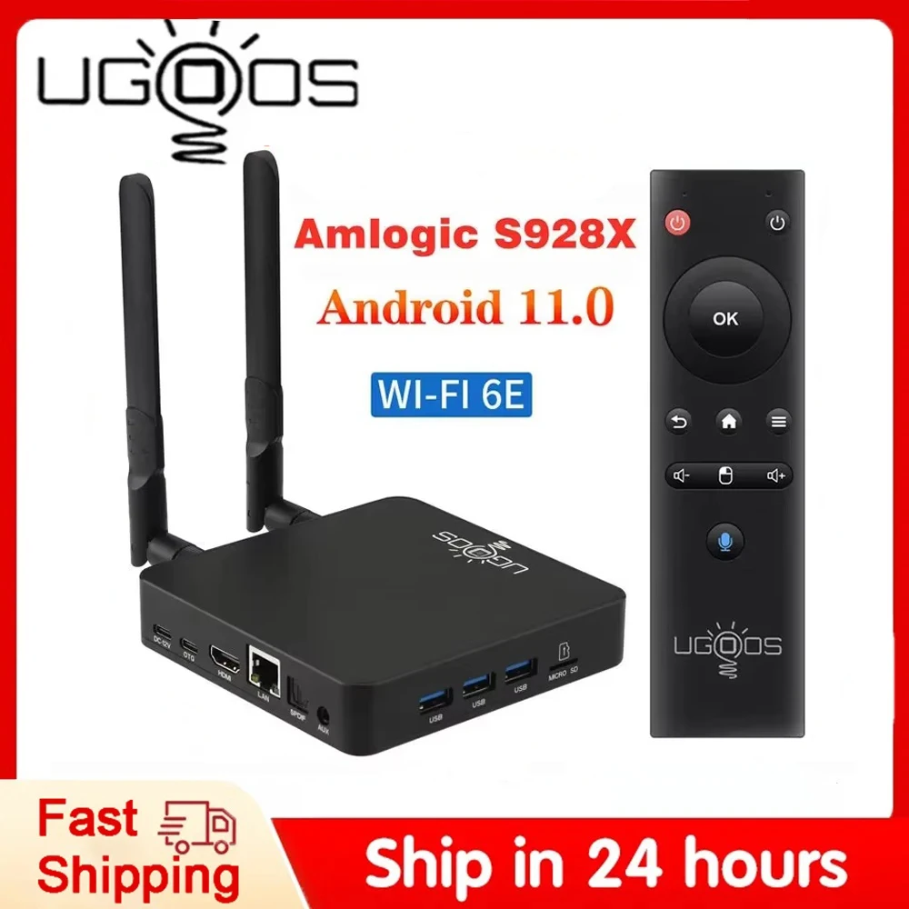 Ugoos AM8 Pro Android 11 Smart TV Box Amlogic S928X-J 8 ГБ 64 WiFi6 BT5.3 1000M AV1 Dolby AM8Pro Set Top Iptv