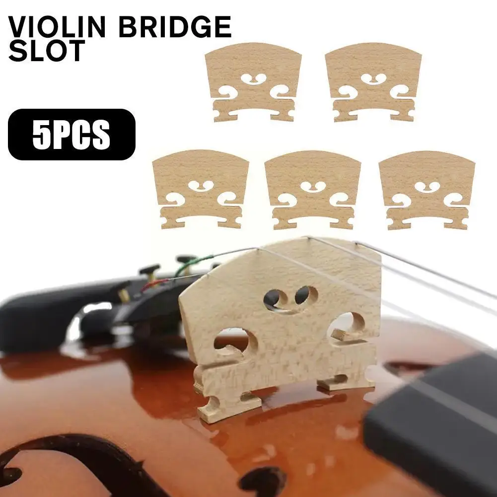 

5pcs/set Violin Bridges Fiddle Maple Wood For 4/4 1/4 1/8 1/2 3/4 Size Instrument Accessories Violin Strings Bridge Part To N0L9