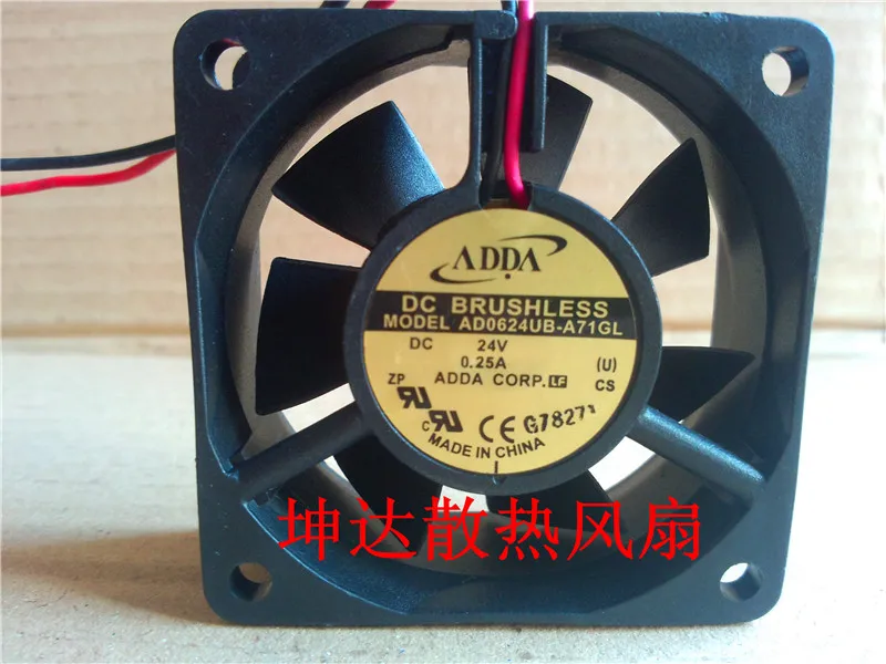 

ADDA AD0624UB-A71GL DC 24V 0.25A 60x60x25mm 2-Wire Server Cooling Fan