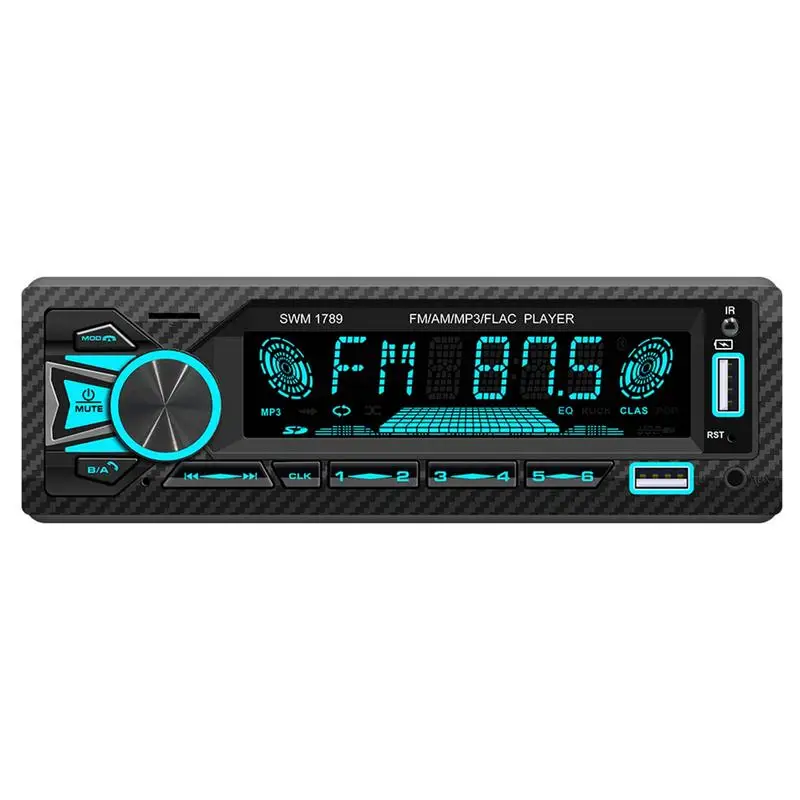 

Single Din Car Stereo Multimedia Car Stereo LCD Display Bluetoothes 5.1 Smart Voice Control USB Audio Playback & Fast Charging