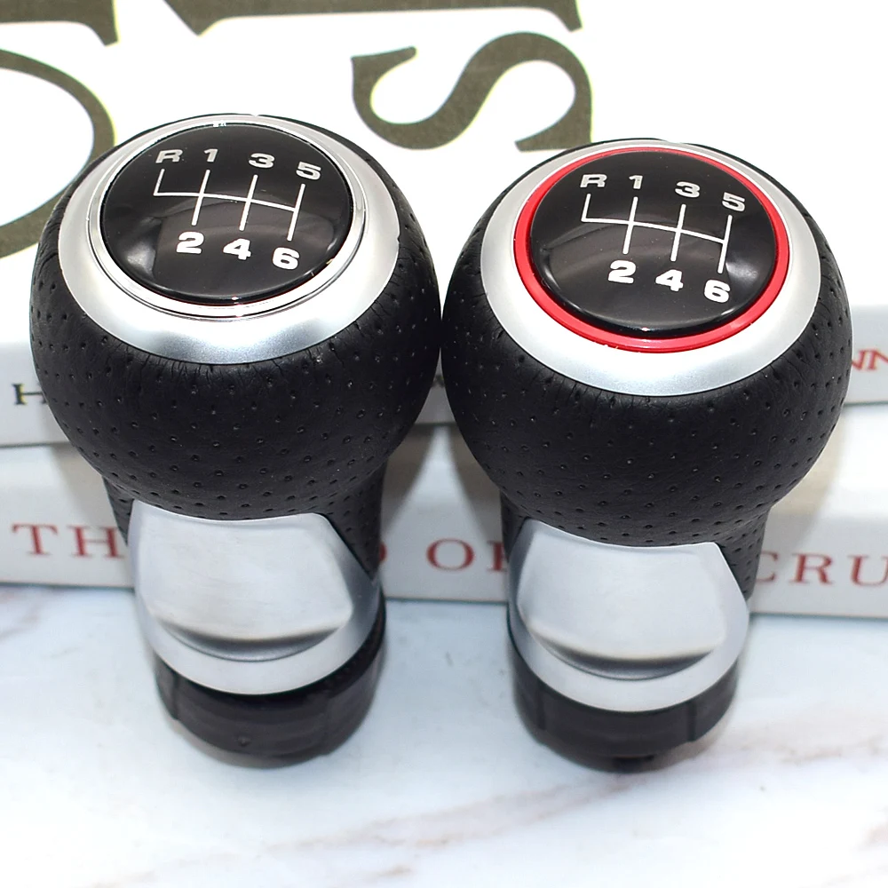 

5/6 Speed Manual Car Gear Shift Knob Lever Stick Pen Handle For Audi A4 S4 B8 8K A5 8T Q5 8R S Line 2007-2015 Red Ring