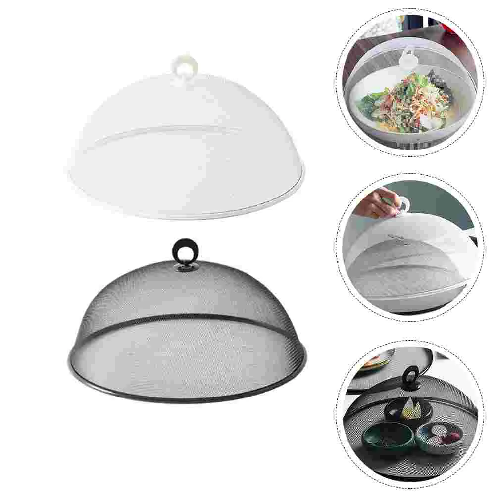 

2 Pcs Table Tents Food Cover Anti-dust Metal Net Fly-proof Shield Stainless Steel Versatile