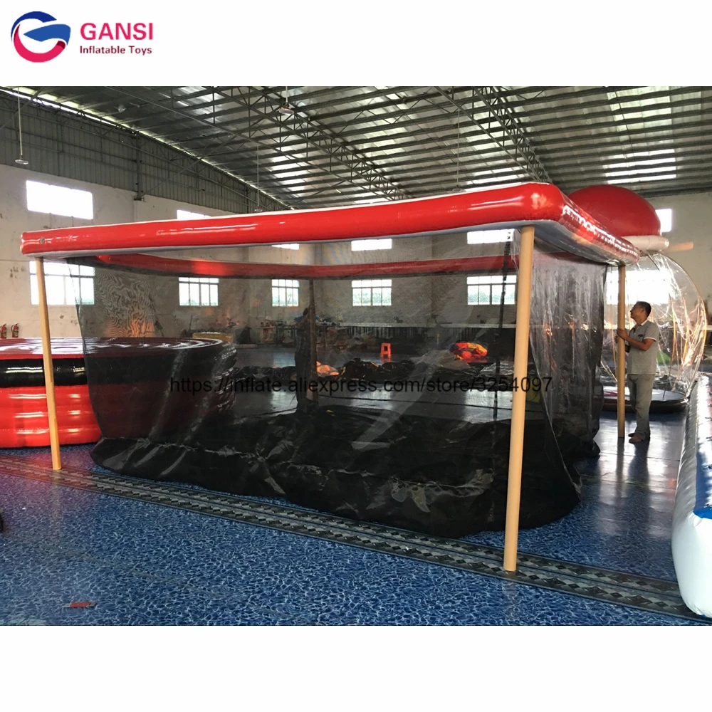 Надувной плавающий водный бассейн с сеткой для океана надувной яхта защита