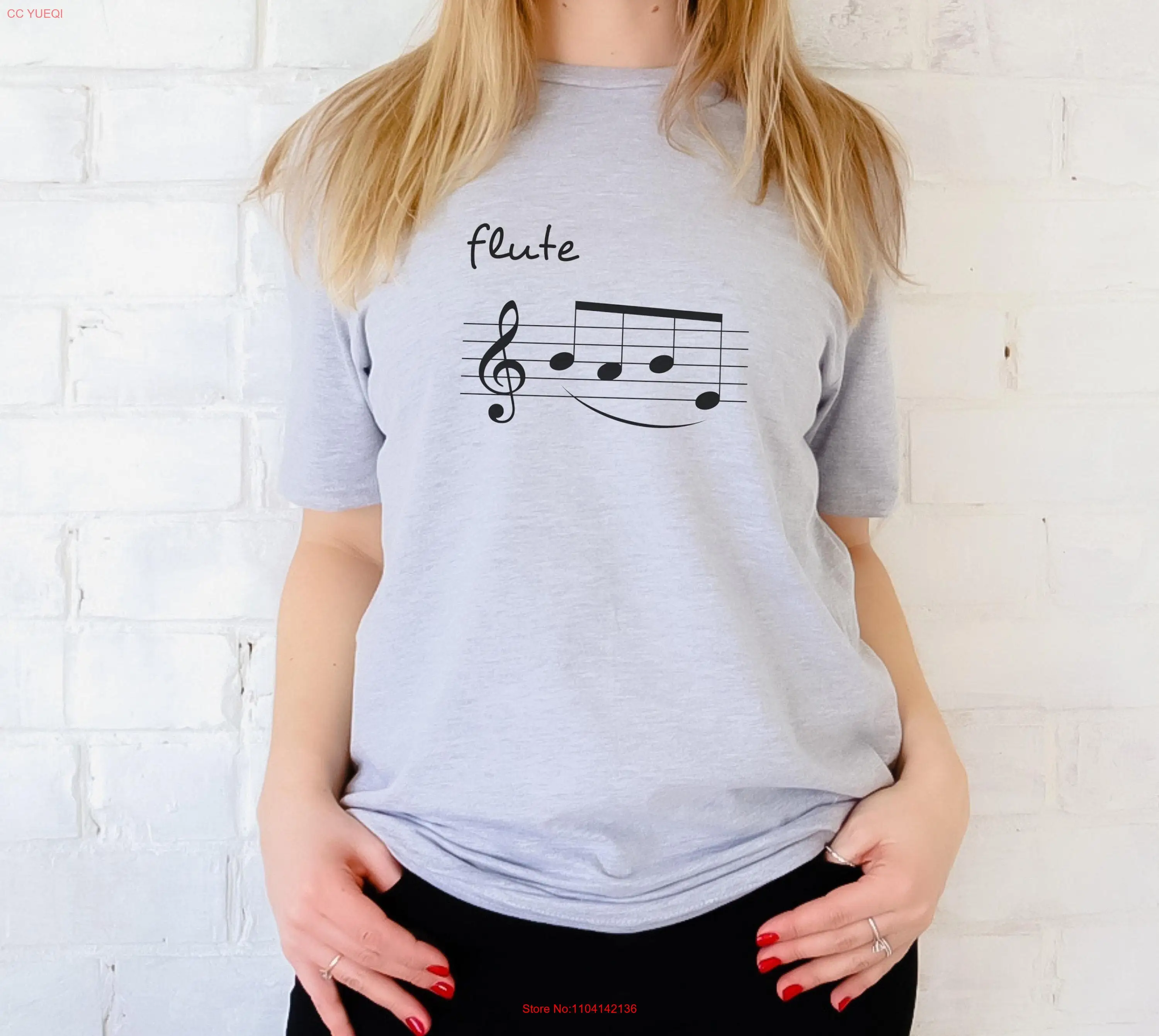 Футболка с забавными музыкальными нотами FLUTE BABE подарок для футболастуста