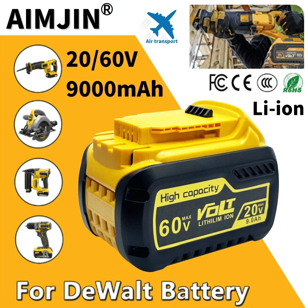 Сменный аккумулятор для Dewalt 60 в 20 9000 мАч инструменты электродрели Dcb606 Dcb612 Dcb609 Dcb20