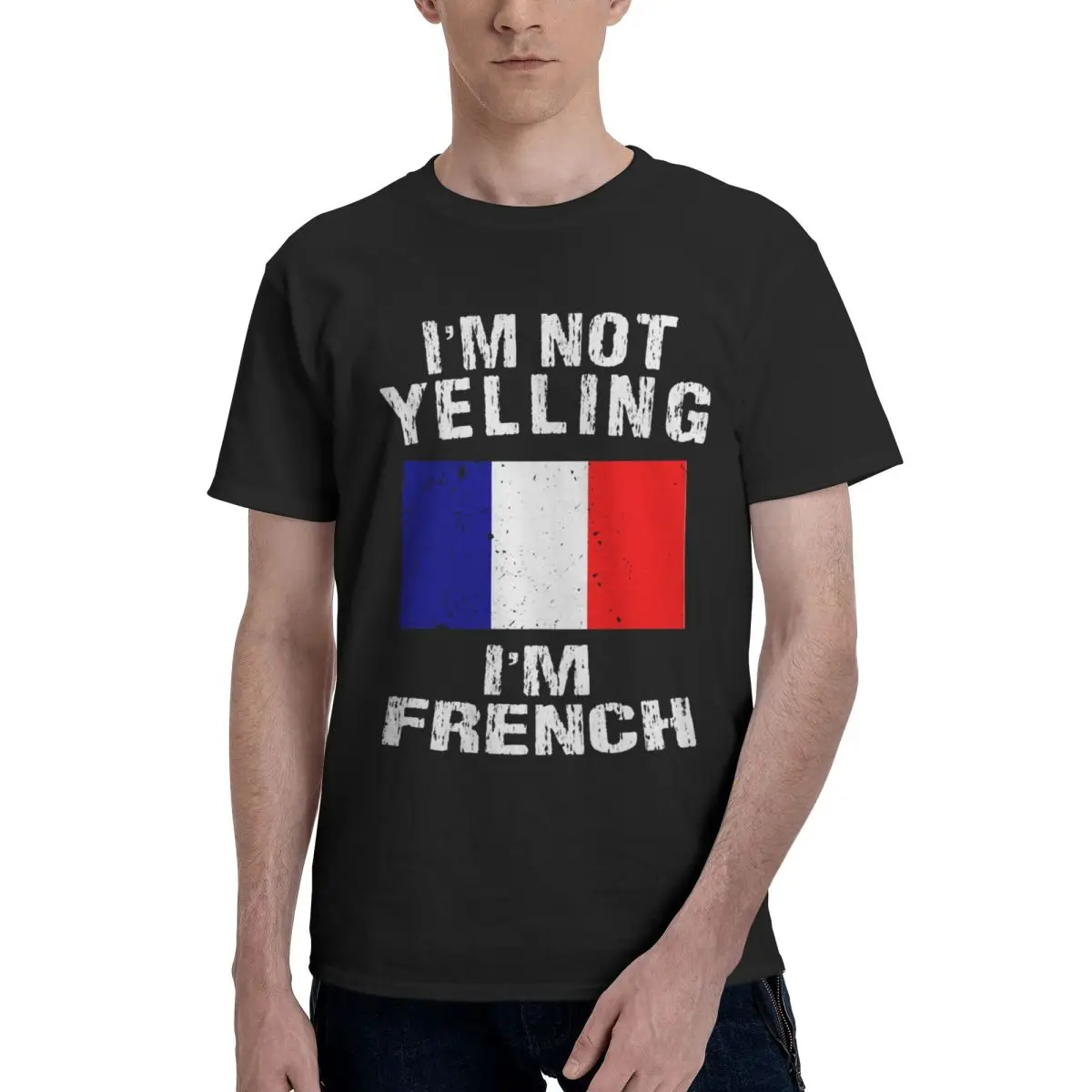 

I'm Not Yelling I'm French Movement Top tee Leisure Kemp Hot Sale Top quality Eur Size