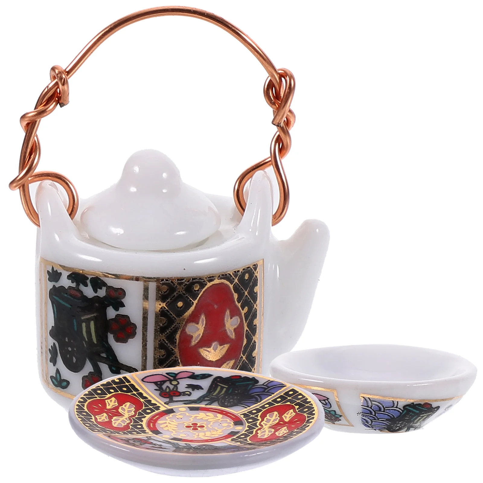 

Pretend Play Toy Miniature Teapot Coffee Cup House Decor Things Tiny Accessories Teaware Kitchen