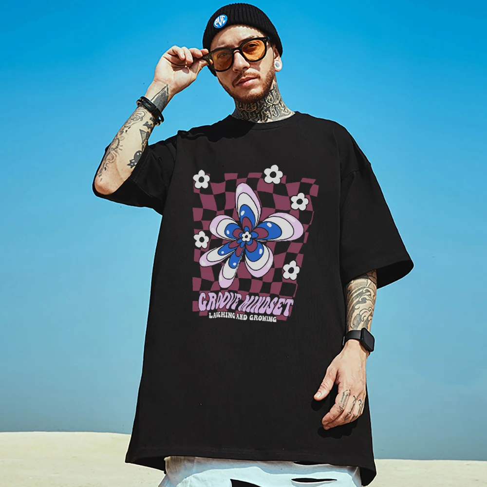 

Мужская хлопковая футболка с рисунком, с коротким рукавом