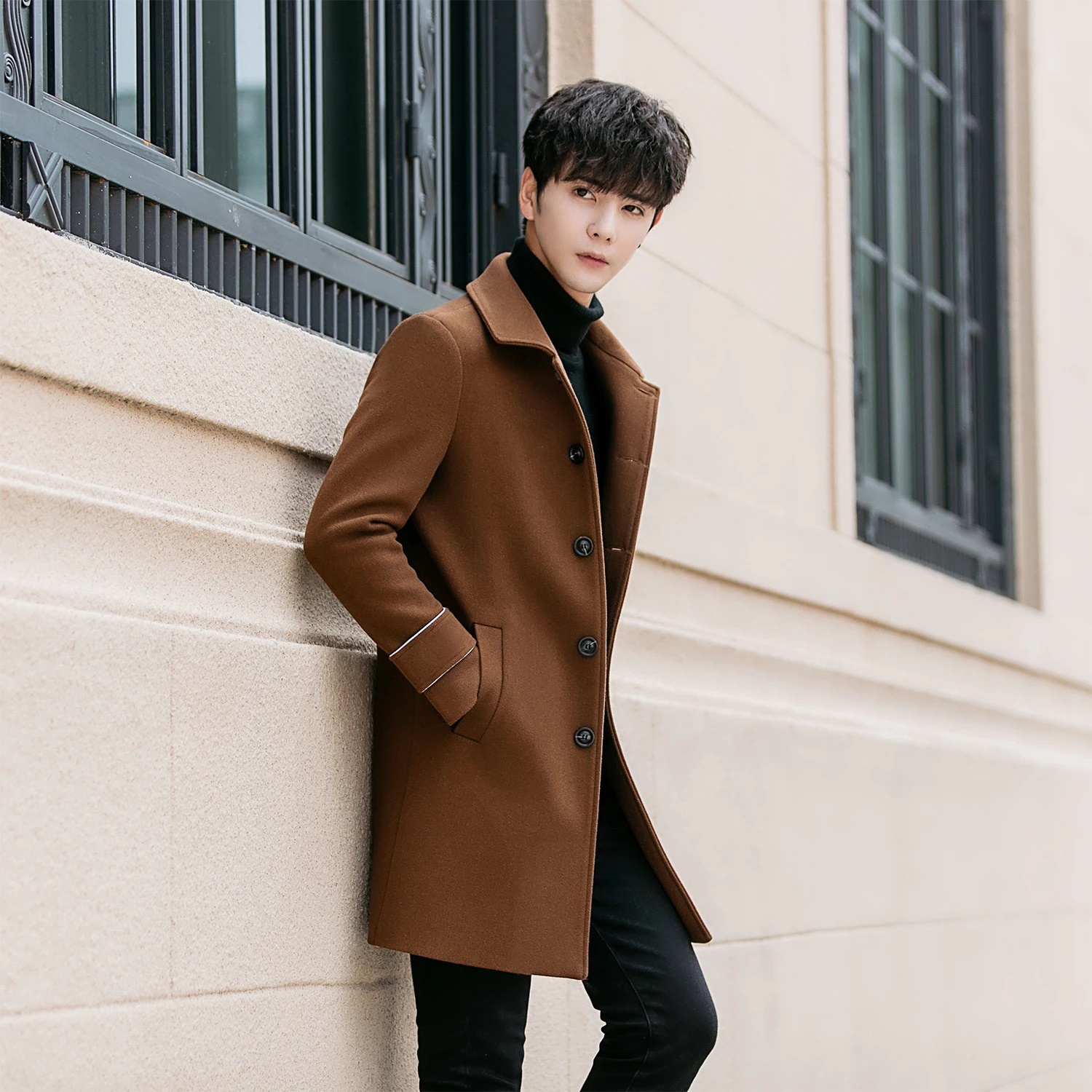 Новинка 2022 осенне-зимнее мужское шерстяное пальто модное повседневное Трендовое