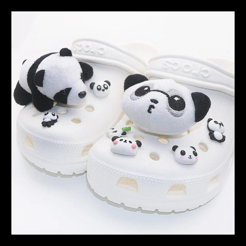 

Croc Charms Designer Cute Pandas Bundle Accessories Lovely Adornment for Clogs Sandals Shoe Charms