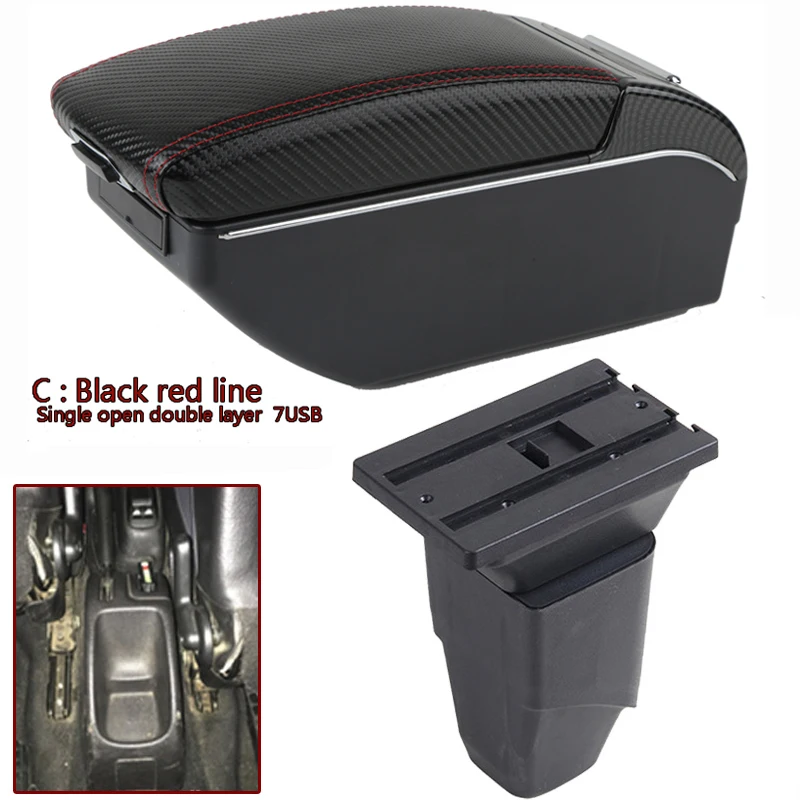 

For PEUGEOT 206 Armrest box For PEUGEOT 206 center Storage box Car Armrest box Interior Parts Retrofit parts with USB