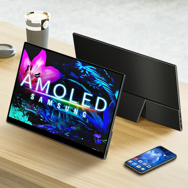 15,6 дюймовый OLED 4K UHD сенсорный портативный монитор с Type-C HDMI ...