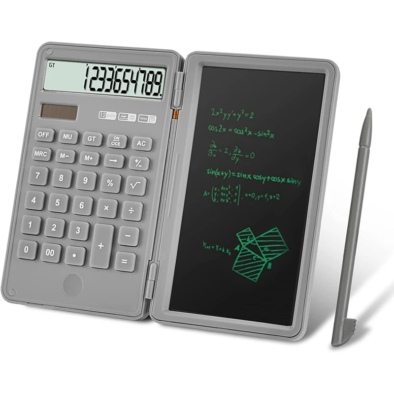 

Scientific Calculator With Writing Tablet, 12-Digit Digital Desktop Calculator With Erasable Writing Board