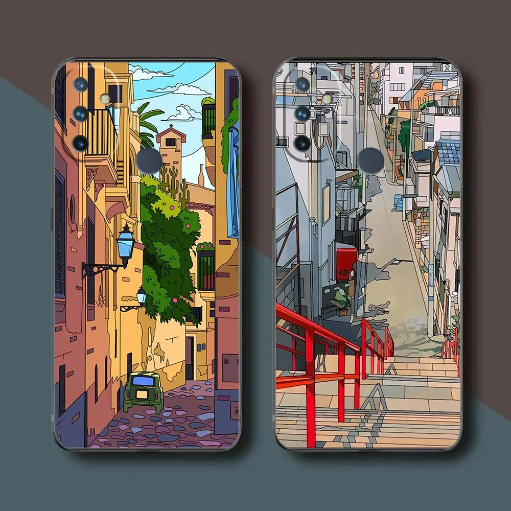 

Japanese Style House Street Funda Case For Oneplus 9 8 8T 7 7T 6 6T 5 5T NORD N100 N10 2 CE 5G Pro Nokia 3.1 6 7 7.1 Plus Case