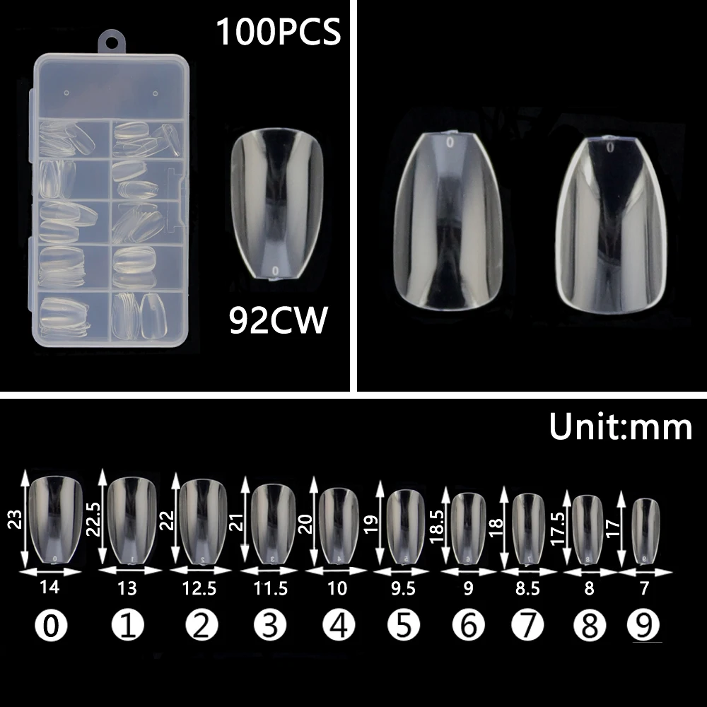 High-quality Folding Without Trace Clear Full/Half Cover Acrylic Ballet Coffin French Long/Short False Nail Tips Press On Nails images - 6