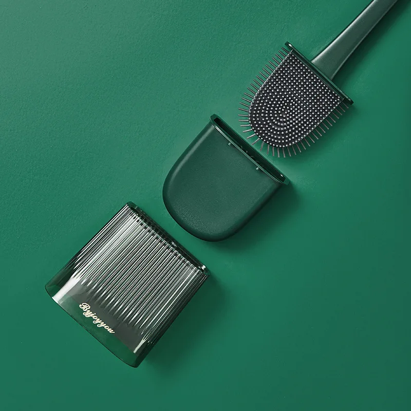 

Water Leak Proof Wall Mounted Toilet Brush Silicone Flat Brush Head Toilet Brush Cleaner Brush Set Toilet Cleaning Brush Bath