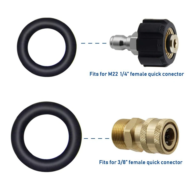 50 Pieces Power Pressure Washer O-Rings Replacement For 1/4 Inch 3/8 M22 Quick Connect Coupler